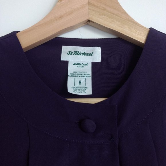 Vintage St.Michael Women's Blouse Eggplant Purple - Picture 5 of 5
